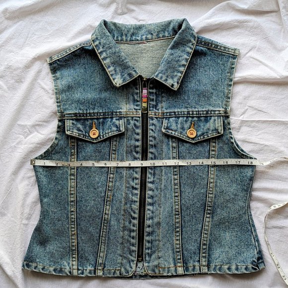 Handpainted / Handstitched Denim Vest - Picture 4 of 8
